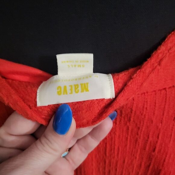 Maeve by Anthropologie knit bright orange skirt - Picture 4 of 7